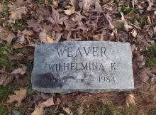 Wilhelmina K. Weaver's monument